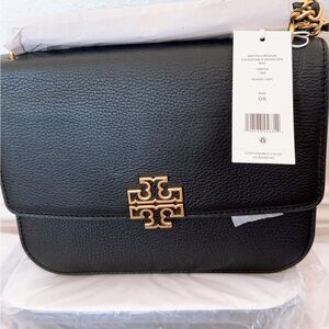 Tory Burch Black Crossbody Bag with Gold Accents